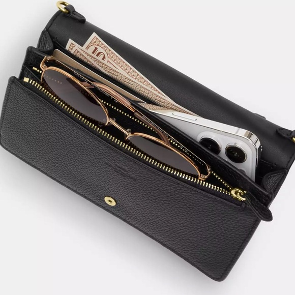 Coach Anna Foldover Clutch Crossbody Bag in Signature Canvas - Picture 7 of 9